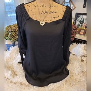 White House Black Market - Black Long Sleeve Blouse - S